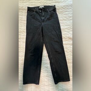 Abercrombie & Fitch Women's Curve Love Black Straight Leg Jeans